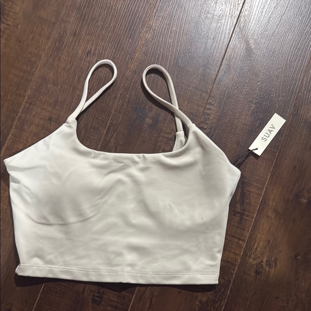 White Fitted Crop Camisole Tank Top